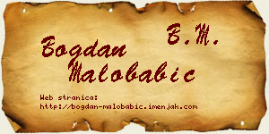 Bogdan Malobabić vizit kartica